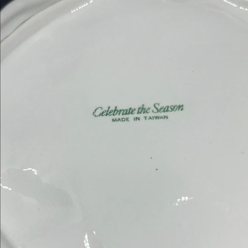 White and Red Holiday Decor Set Santa cookie plate and mug